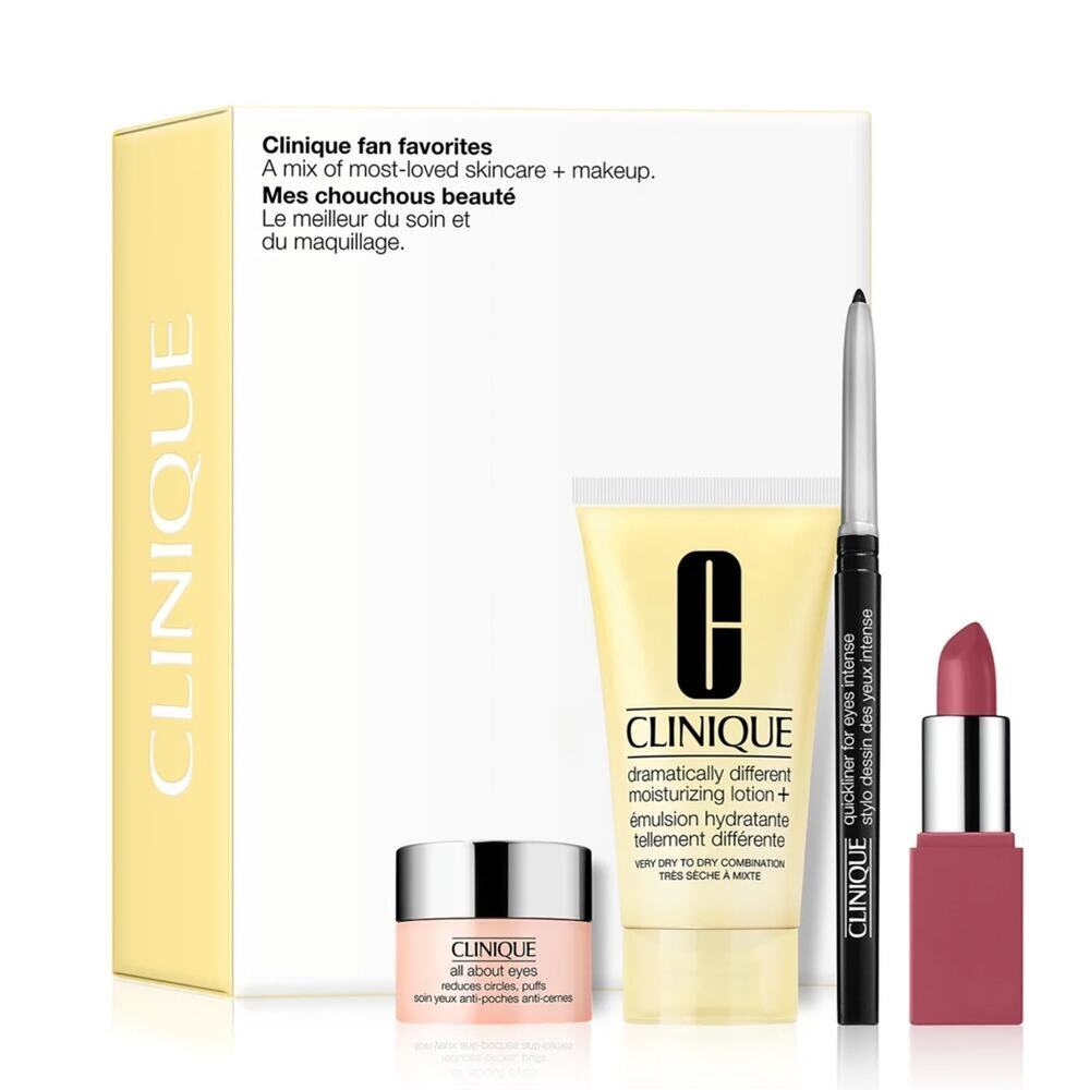 Clinique Eye Cream Face Lotion Eyeliner Lipstick 4PC Set